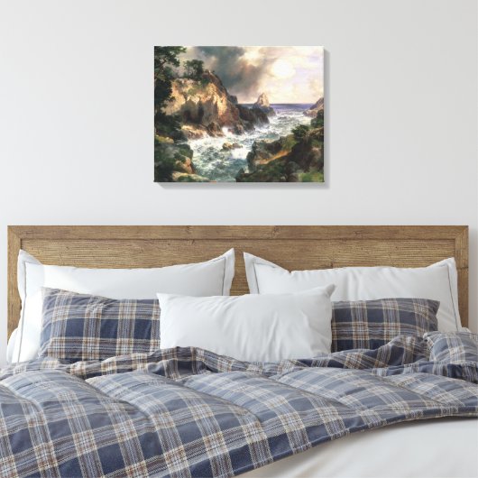 Thomas Moran - Point Lobos, Monterey, Californië Canvas Afdruk (Insitu (Slaapkamer))