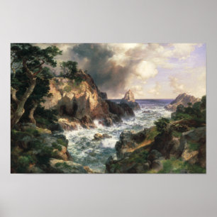 Thomas Moran - Point Lobos, Monterey, Californië Poster