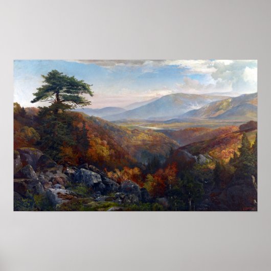 Thomas Moran Valley of the Catawissa in het najaar Poster (Voorkant)