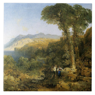 Thomas Moran's schilderij, Amalfi Coast, Tegeltje