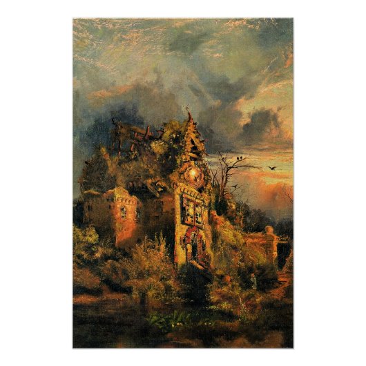 Thomas Moran's schilderij, The Haunted House, Perfect Poster (Voorkant)
