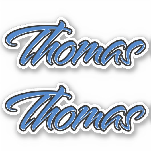 Thomas Name blue Aufkleber Sticker Stickerset (Voorkant)