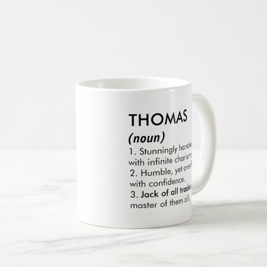 Thomas name, Editable name, Custom name Koffiemok (Voorkant rechts)