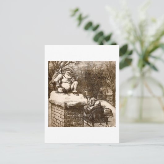  Thomas Nash Harper's Weekly 1865 Feestdagenkaart (Staand voorkant)