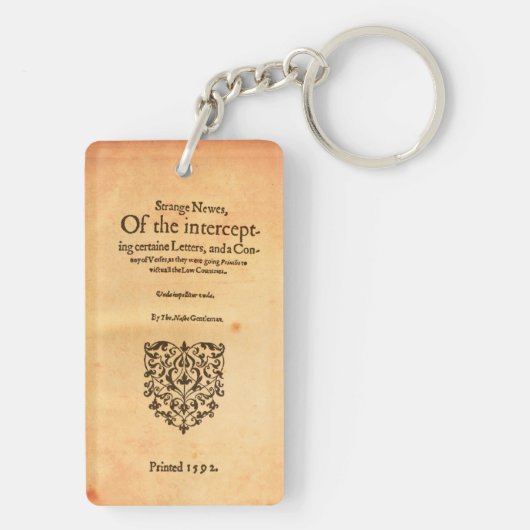 Thomas Nashe 1592 Titel Page Shakespeare Sleutelha Sleutelhanger (achterkant)