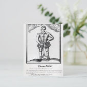 Thomas Nashe , van een pamflet, pub in 1597 Briefkaart (Staand voorkant)