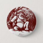 Thomas Nast Santa Claus op Rooftop Ronde Button 5,7 Cm (Voorkant)