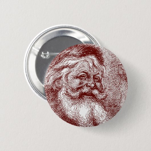 Thomas Nast Santa Claus Ronde Button 5,7 Cm (Voorkant /achterkant)