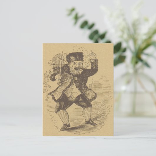 Thomas Nast's vroege St. Nick Drawing Card Briefkaart (Staand voorkant)
