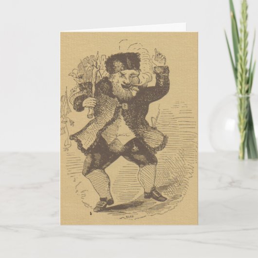Thomas Nast's vroege St. Nick Drawing Card Feestdagen Kaart (Voorkant)