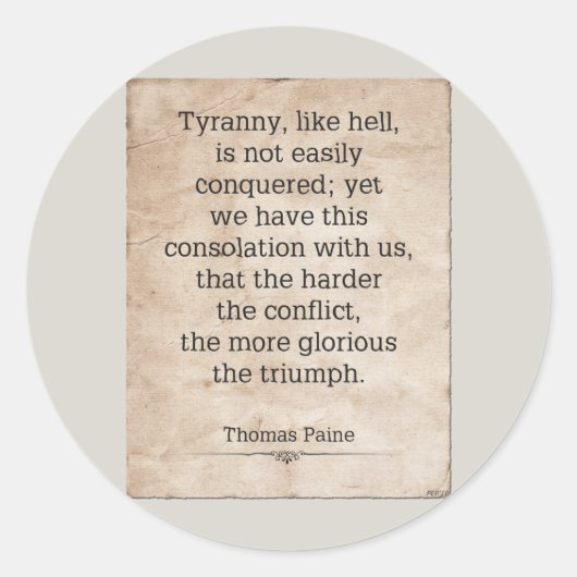 Thomas Paine #1 Ronde Sticker (Voorkant)