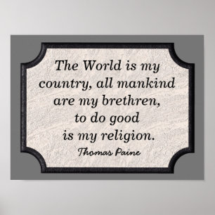 Thomas Paine - Citaat - Kunstdruk Poster