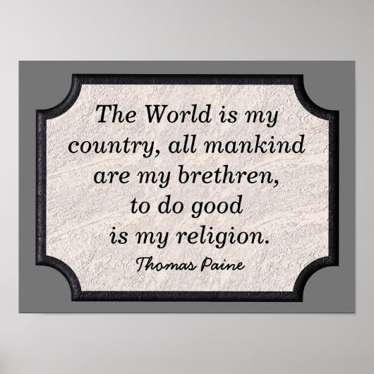 Thomas Paine - Citaat - Kunstdruk Poster (Voorkant)