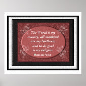 Thomas Paine - Citaat Poster (Voorkant)