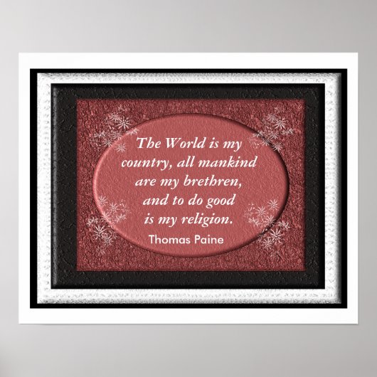 Thomas Paine - Citaat Poster (Voorkant)
