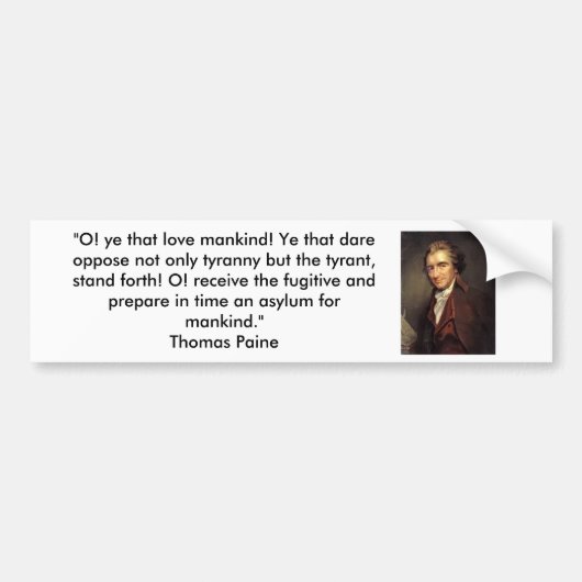 Thomas Paine - Common Sense Bumpersticker (Voorkant)