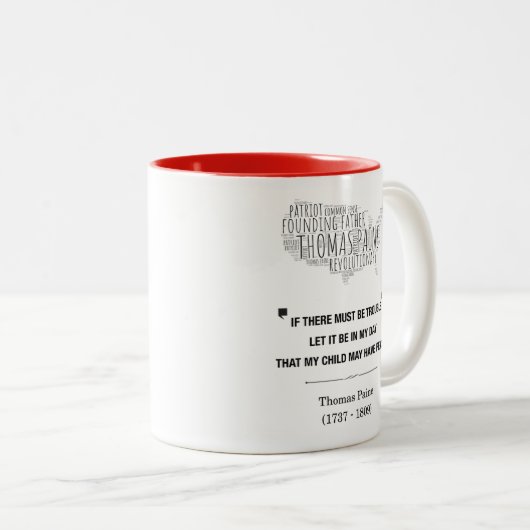 Thomas Paine Liberty Quote Tweekleurige Koffiemok (Voorkant rechts)