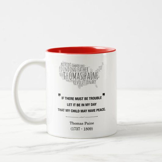 Thomas Paine Liberty Quote Tweekleurige Koffiemok (Links)