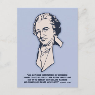 Thomas Paine - Mega-Churches Briefkaart