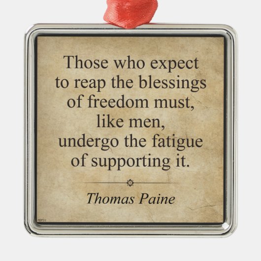 Thomas Paine Metalen Ornament (Voorkant)
