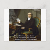 Thomas Paine "My Brethren" (Mijn Breedte) citaat c Briefkaart (Voorkant)