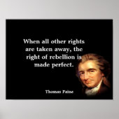 Thomas Paine over het Recht van de Opstand Poster (Voorkant)