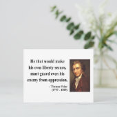 Thomas Paine Quote 3b Briefkaart (Staand voorkant)