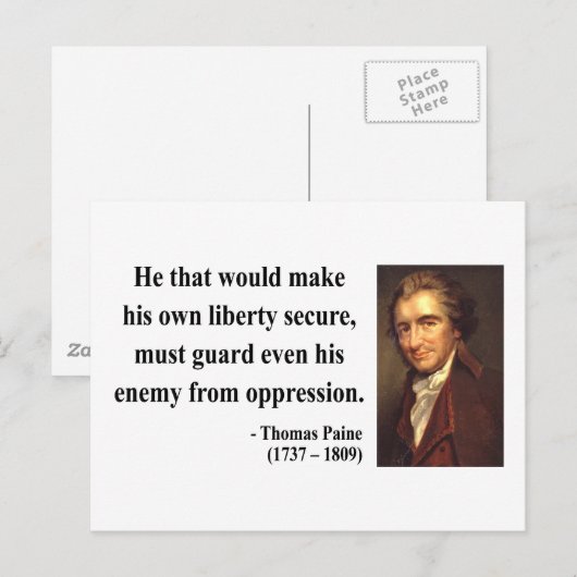Thomas Paine Quote 3b Briefkaart (Voorkant / Achterkant)