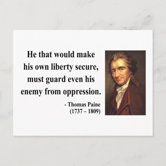Thomas Paine Quote 3b Briefkaart (Voorkant)