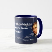 Thomas Paine Quote over de plicht van de patriot Mok (Voorkant rechts)