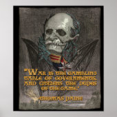 Thomas Paine Quote over oorlog en regeringen Poster (Voorkant)