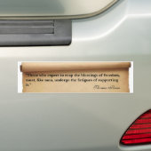Thomas Paine Quote "Wie verwacht..." Bumpersticker (Op auto)