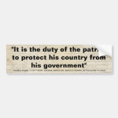Thomas Paine TATY VAN DE PATRIOT Quote Bumpersticker (Voorkant)