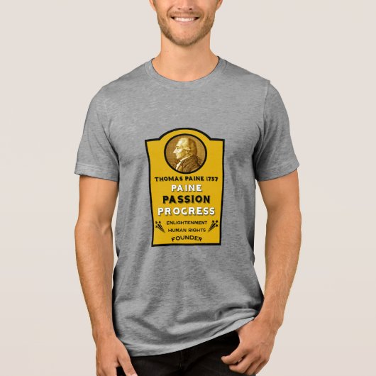 Thomas Paine Tri-Blend Shirt (Voorkant)