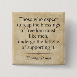 Thomas Paine Vierkante Button 5,1 Cm