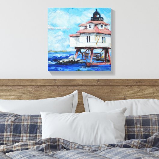 Thomas Point Lighthouse Canvas Afdruk (Insitu (Slaapkamer))