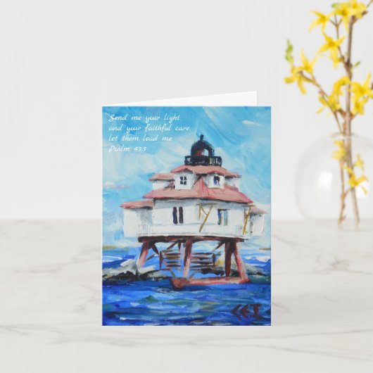 Thomas Point Lighthouse Psalm 43:3 Kaart (Gele Bloem)