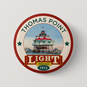 Thomas Point Lighthouse Ronde Button 5,7 Cm