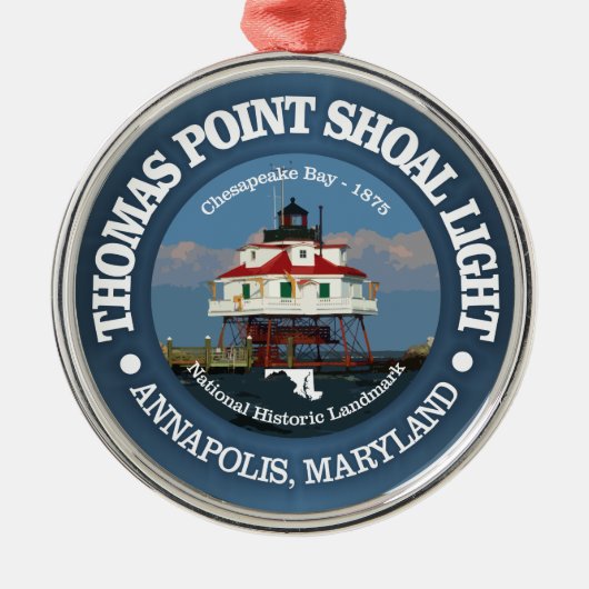 Thomas Point Shoal Light Metalen Ornament (Voorkant)