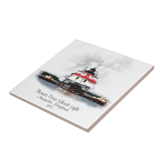 Thomas Point Shoal Light Tegeltje (Zijkant)