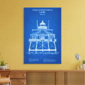 Thomas Point Shoal Lighthouse - Maryland - AD Canvas Afdruk (Insitu (Woonkamer))