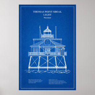 Thomas Point Shoal Lighthouse - Maryland - AD Poster