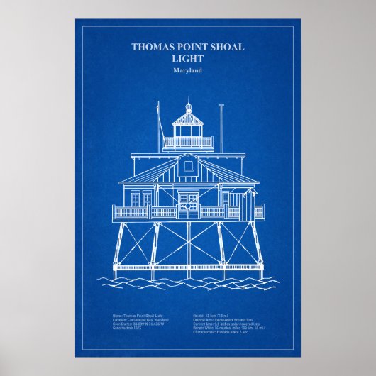 Thomas Point Shoal Lighthouse - Maryland - AD Poster (Voorkant)
