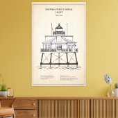 Thomas Point Shoal Lighthouse - Maryland - SBD Canvas Afdruk (Insitu (Woonkamer))