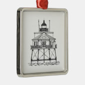Thomas Point Shoal Lighthouse Metalen Ornament (Rechts)