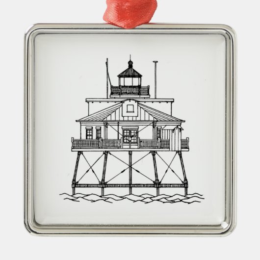 Thomas Point Shoal Lighthouse Metalen Ornament (Voorkant)