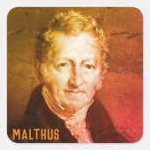 Thomas R. Malthus Square Sticker (Voorkant)