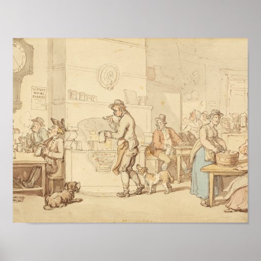 Thomas Rowlandson - Binnenshuis van een Inn Poster (Voorkant)