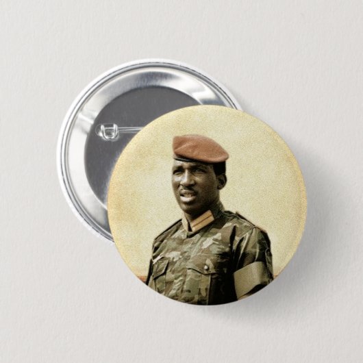 Thomas Sankara - Burkina Faso - Afrikaanse Preside Ronde Button 5,7 Cm (Voorkant /achterkant)