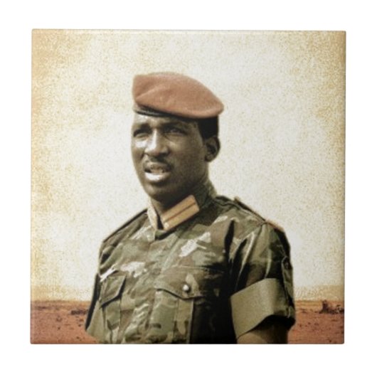 Thomas Sankara - Burkina Faso - Afrikaanse Preside Tegeltje (Voorkant)